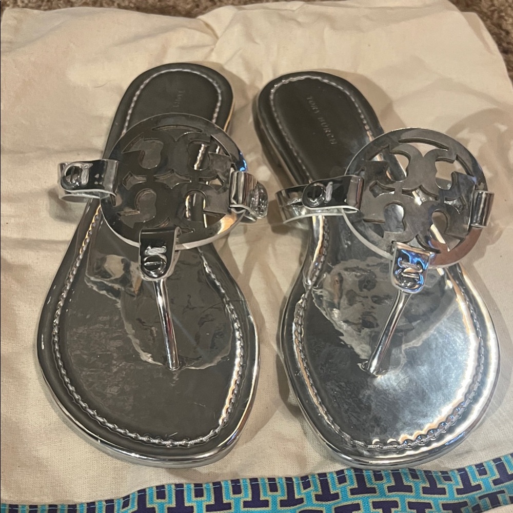 Tory Burch Silver Sandals